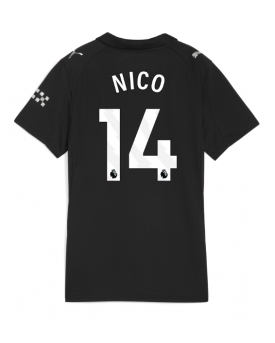 Billige Fotballdrakt Manchester City Nico Gonzalez #14 Replika Bortedrakt Dame 2025-26 Kortermet Billige Fotballdrakt Manchester City Nico Gonzalez #14 Replika Bortedrakt Dame 2025-26 Kortermet